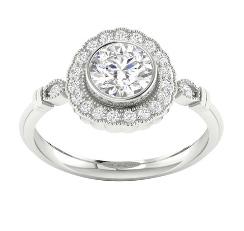 I1/G Sparkly 1.35Ct Ladies Round Brilliant Cut Diamond Jewelry 14Kt White / Yellow / Rose Gold Solitaire Ring Engagement Band