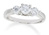 3 Stone Engagement Ring Band I1/G 1.01Ct Real Diamond Jewelry 14Kt White / Yellow / Rose Gold Prong Set
