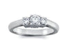 Sparkly I1/G  0.60Ct Round Brilliant Cut Diamond 3.80MM 14K Solid Gold Three Stone Anniversary Wedding Ring Band