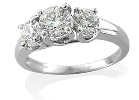 Three Stone Engagement Ring Band I1/G 0.75Ct Natural Diamond Jewelry Solid 14Kt White Gold Appraisal