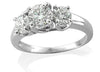 Three Stone Engagement Ring Band I1/G 0.75Ct Natural Diamond Jewelry Solid 14Kt White Gold Appraisal