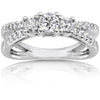 14Kt Solid Gold I1/G 0.75Ct Genuine Diamond Jewelry Split Shank Solitaire Three Stone Ring Engagement Band