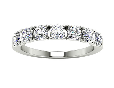 VS1/F 1.25Ct Genuine Diamond Jewelry 14Kt Solid Gold 7 Stone Engagement Wedding Ring Band 3.60MM