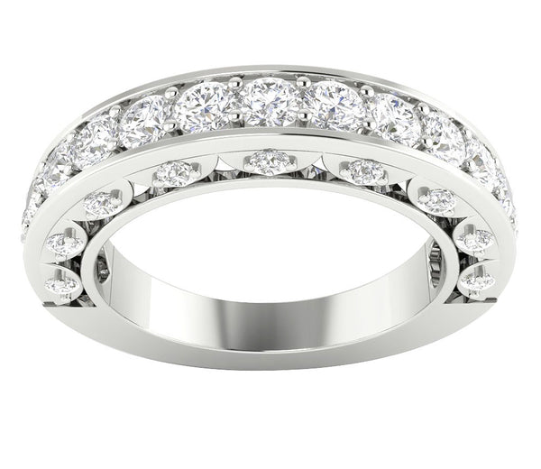 New I1/G 1.50Ct Real Diamond 14Kt White / Yellow / Rose Gold Prong Set Engagement Wedding Ring Band