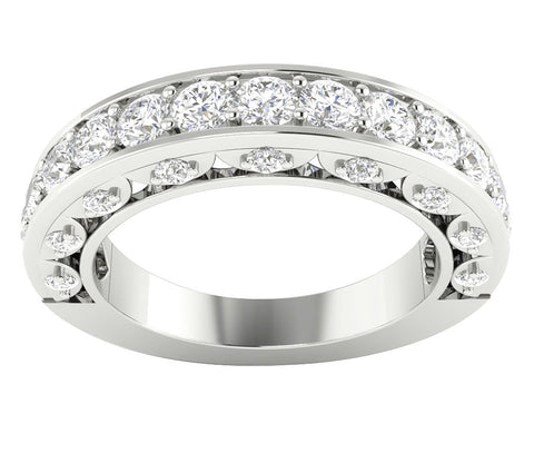 New I1/G 1.50Ct Real Diamond 14Kt White / Yellow / Rose Gold Prong Set Engagement Wedding Ring Band