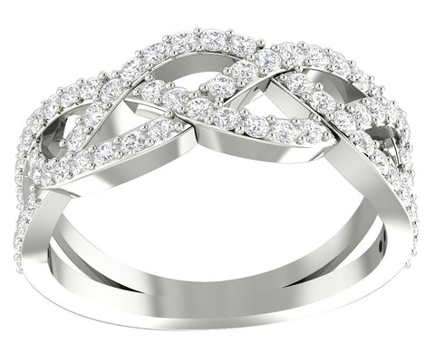 Prong Set I1/G 0.75Ct Round Brilliant Cut Diamond Jewelry 14K Solid Gold Anniversary Ring Wedding Band