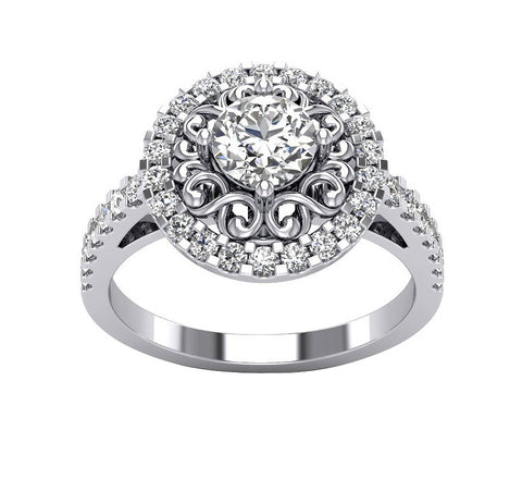 SI1/G 1.35Ct Not Enhanced Diamond Jewelry 14Kt White / Yellow / Rose Gold Designer Solitaire Ring Anniversary Band