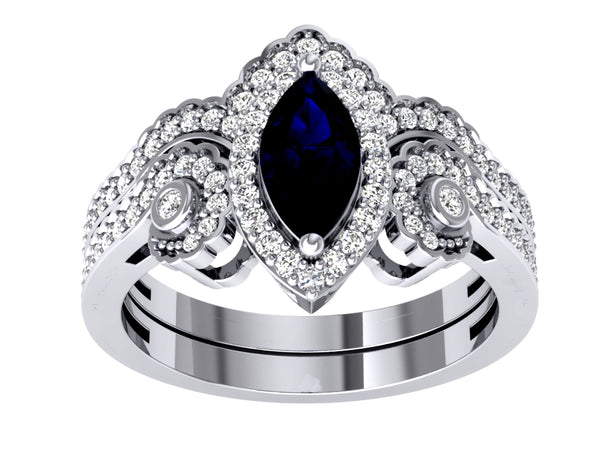 SI1/G 0.65Ct Not Enhanced Diamond 14K Gold Prong & Bezel Set Bridal Anniversary Ring Set Band Appraisal