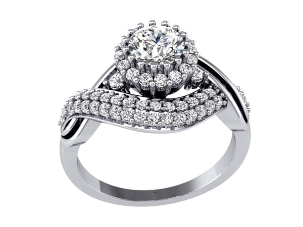 Genuine SI1/G Round 1.15Ct Diamond 14K Solid Gold Solitaire Engagement Ring Band
