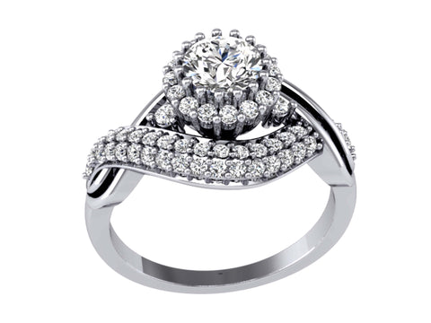 Genuine SI1/G Round 1.15Ct Diamond 14K Solid Gold Solitaire Engagement Ring Band